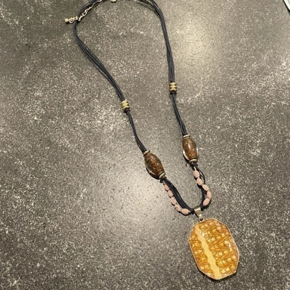 Chico’s Gold Rustic Statement Necklace - image 1